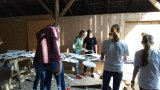Jugendorchester bemalt gro&szlig;e Deko-Holznoten